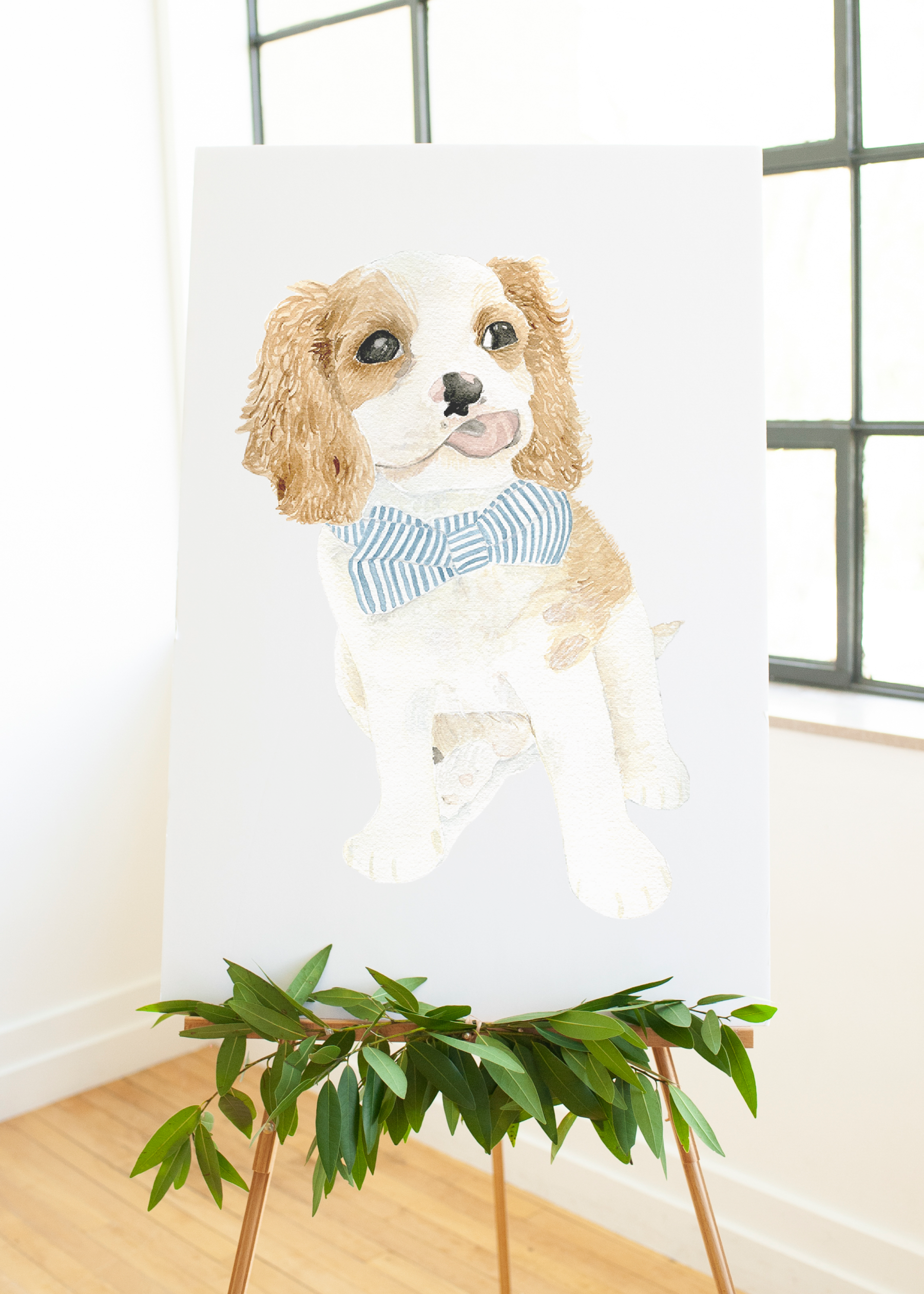 A dog portrait canvas by The Welcoming District.