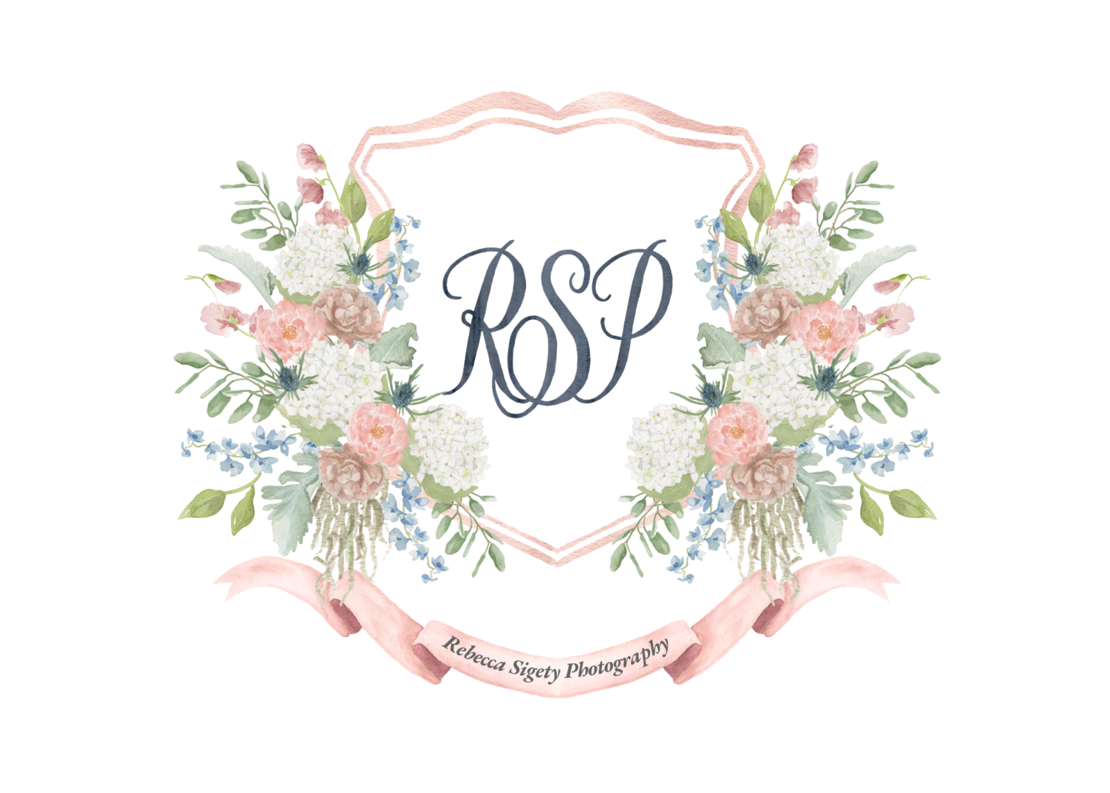 Watercolor Crest Logo - Rebecca Sigety Photography - The Welcoming District